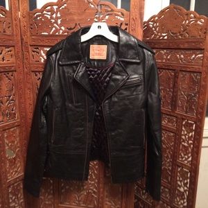 Levi genuine leather moto jacket